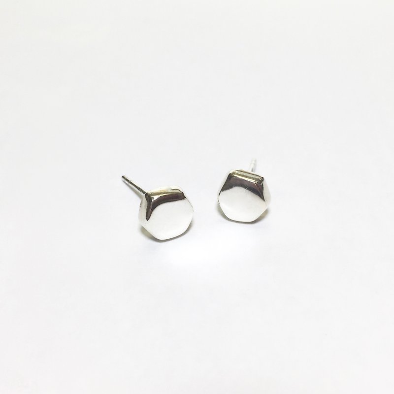 925纯银 几何 六角形 耳针 耳环 - 耳环/耳夹 - 其他金属 银色