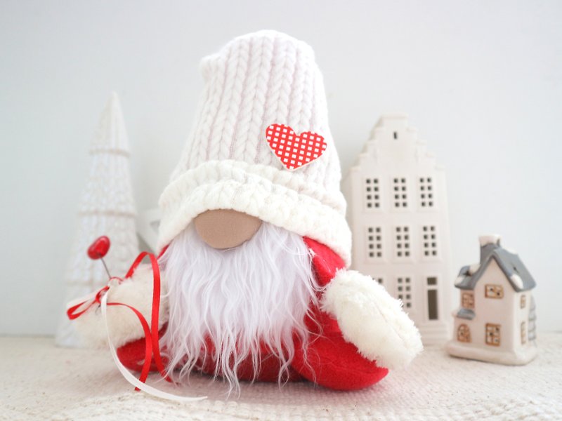 Red and white Small gnome doll /  gnome  gift for friends