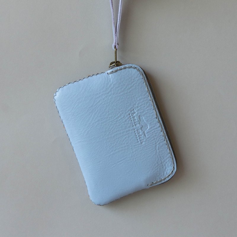 'TRIPLET MINI BAG' SMALL LEATER COIN PURSE - LIGHT BLUE - 零钱包 - 真皮 蓝色