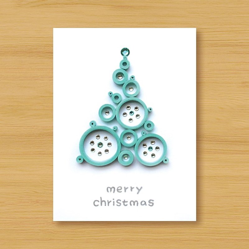 手工卷纸圣诞卡片 _ 来自远方的祝福 · 梦幻泡泡圣诞树_I  - 卡片/明信片 - 纸 绿色