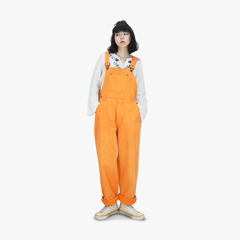 A·PRANK :DOLLY :: 复古着VINTAGE橘黄特殊色吊带长裤(P710032)(男可穿) - 背带裤/连体裤 - 棉．麻 