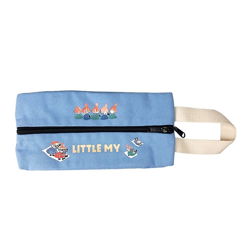 Moomin授权-多功能面纸包(水蓝) - 纸巾盒 - 棉．麻 蓝色