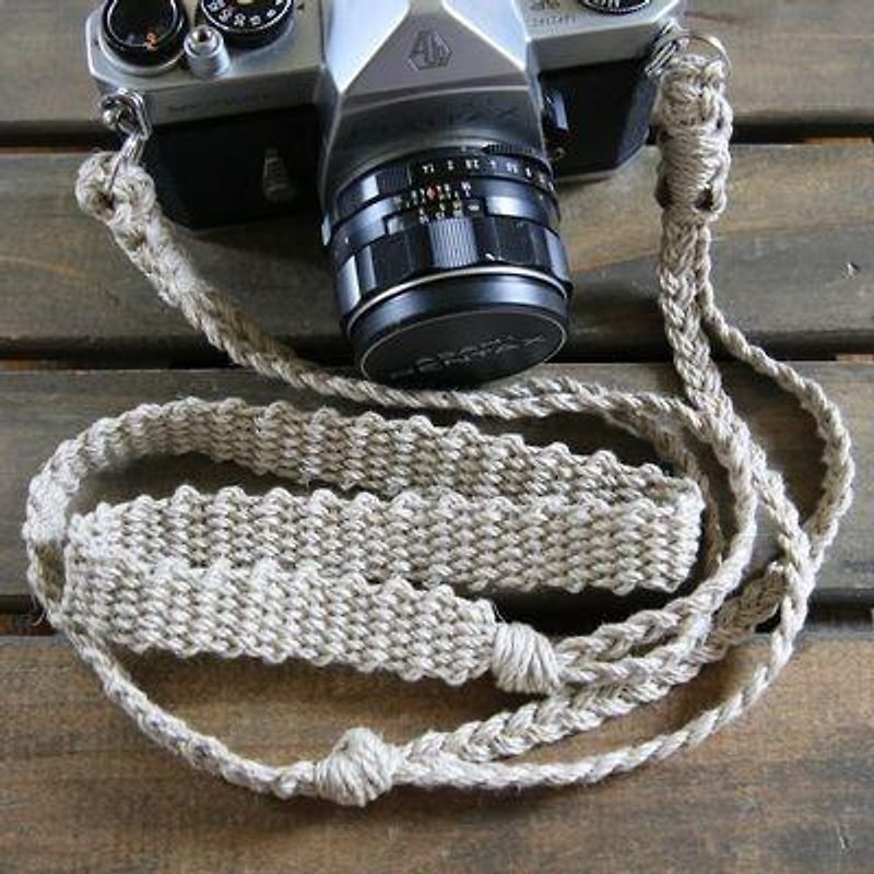 麻紐ヘンプカメラストラップA/2重リング/Camera accessories - 挂绳/吊绳 - 棉．麻 卡其色