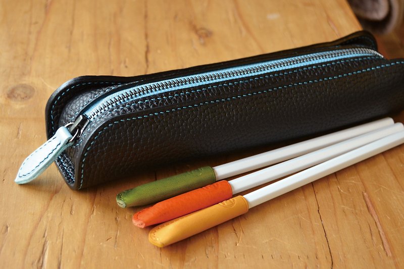 捨てマチペンケース - 铅笔盒/笔袋 - 真皮 黑色