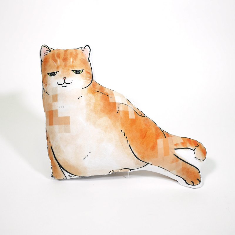【花样毛孩】猫抱枕 胖猫 猫伴 咕𠱸 黄猫 性感 - 枕头/抱枕 - 棉．麻 
