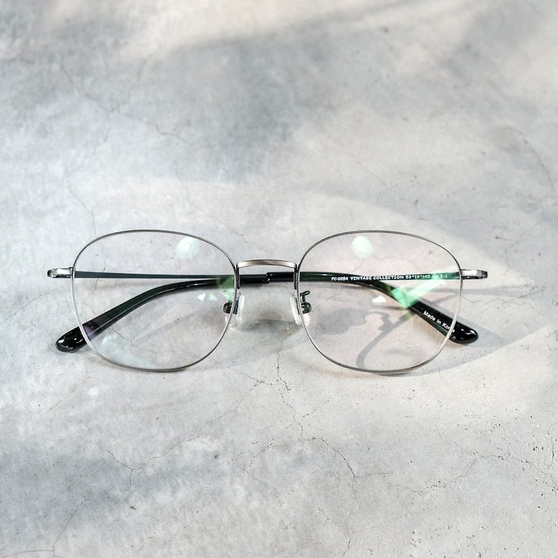 韩国 复古金属方框 百搭 超轻量框 眼镜 镜框 发丝消光银 - 眼镜/眼镜框 - 其他材质 银色
