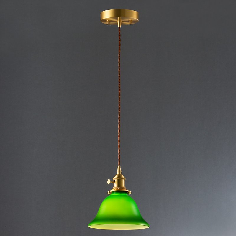 【尘年旧饰】经典绿玻璃铜制吊灯附LED 6W灯泡 - 灯具/灯饰 - 玻璃 绿色