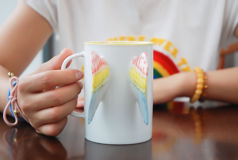 三浅陶社 原创设计丘比特情侣咖啡杯 彩色 创意手工送朋友生日结婚礼物 - 咖啡杯/马克杯 - 瓷 