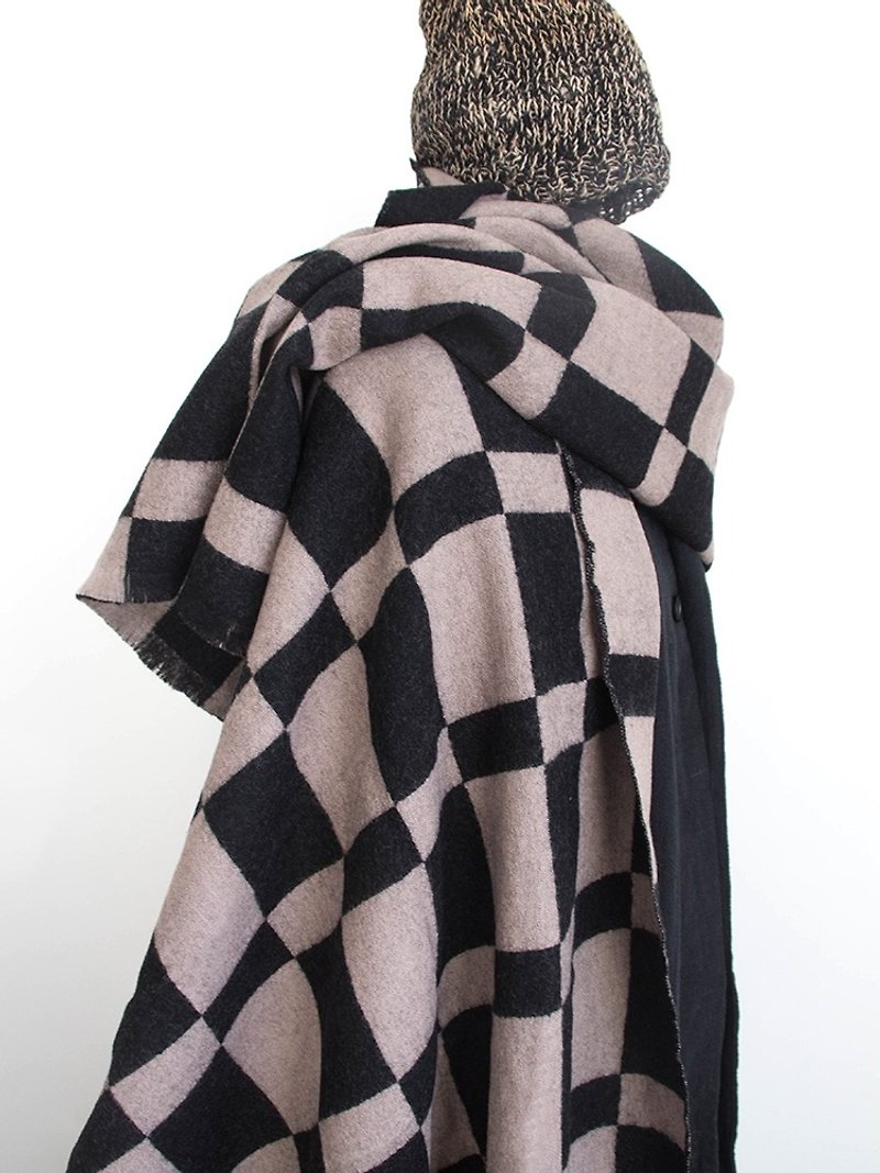 羊绒羊毛格子加厚保暖围巾披肩 - 其他 - 其他材质 