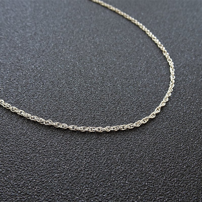 造型纯银项链 | 双圈绳索链 锁骨链 2mm - 项链 - 纯银 银色