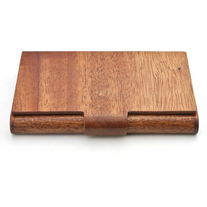 木と革で作った　名刺入れ　01 - 名片夹/名片盒 - 木头 