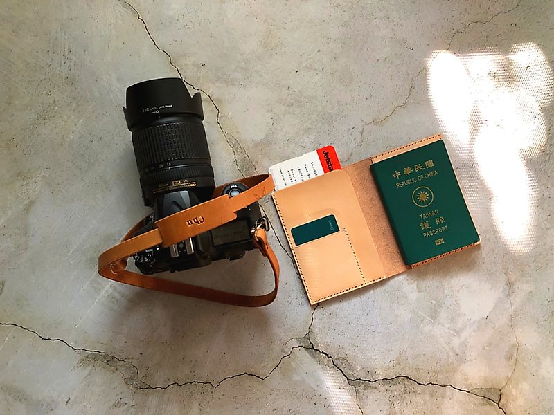 都市探索 手工 BUTTERO相机背带 原色植鞣护照套 圣诞包装 - 相机 - 真皮 多色