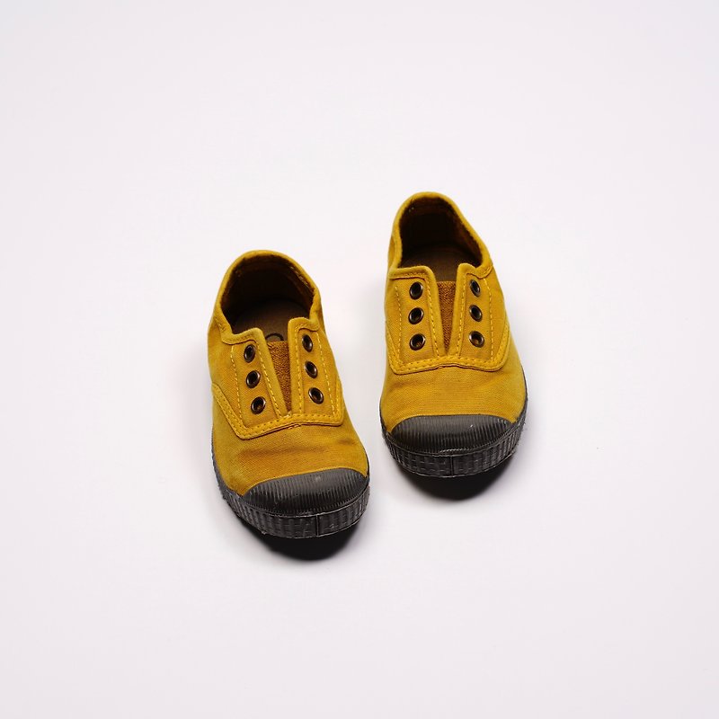 西班牙国民帆布鞋 CIENTA U70777 85 芥末黄 黑底 洗旧布料 童鞋 - 童装鞋 - 棉．麻 黄色