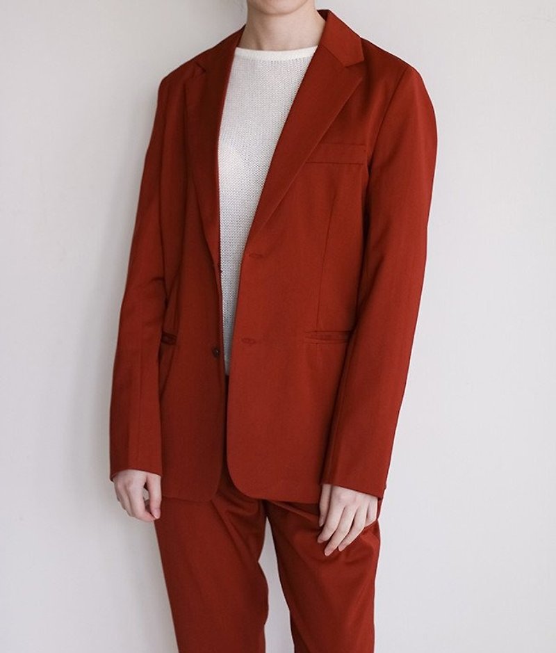 Vermillion Suit set 铁锈红成套西装 - 女装西装外套/风衣 - 棉．麻 