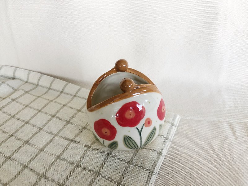 口金包-造型陶瓷器皿-罂粟花款