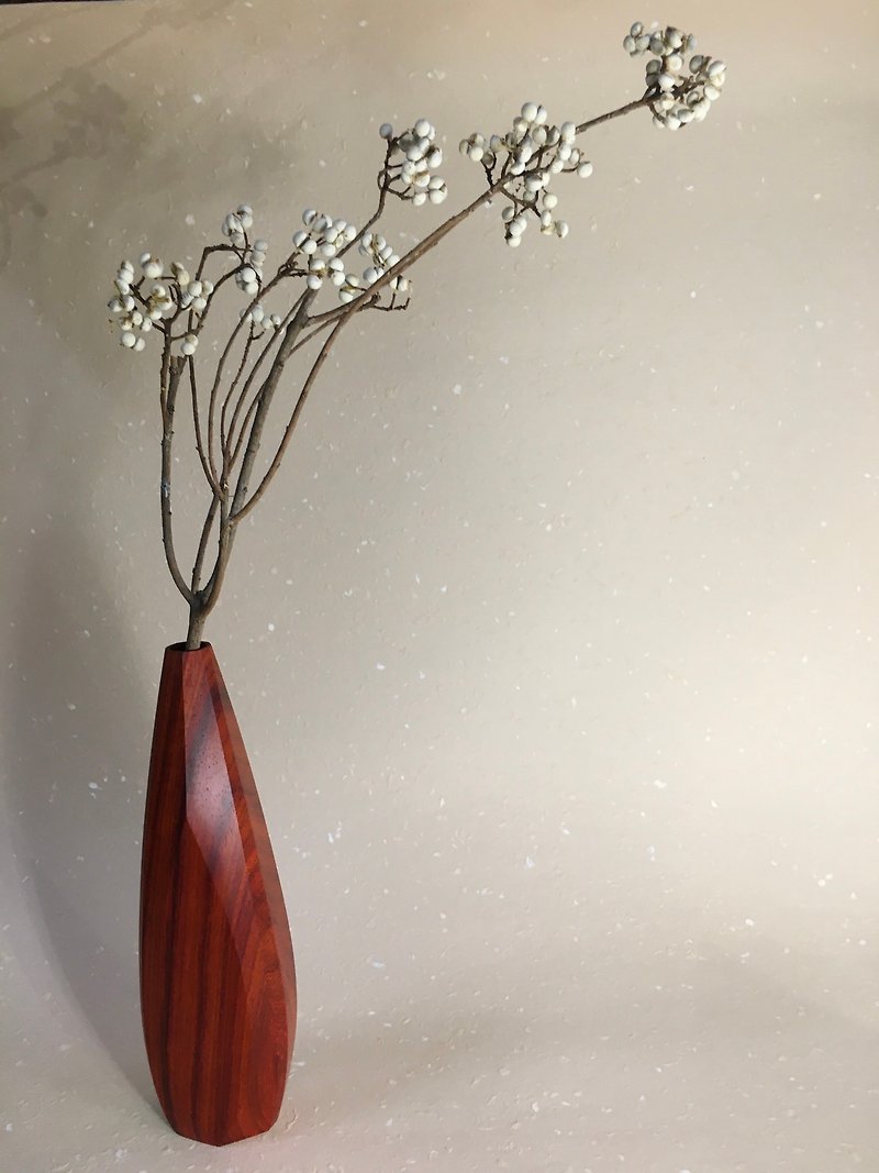 Light Forest 星谷-极简木质花器 非洲紫檀木 高瓶款 圣诞节 - 花瓶/陶器 - 木头 