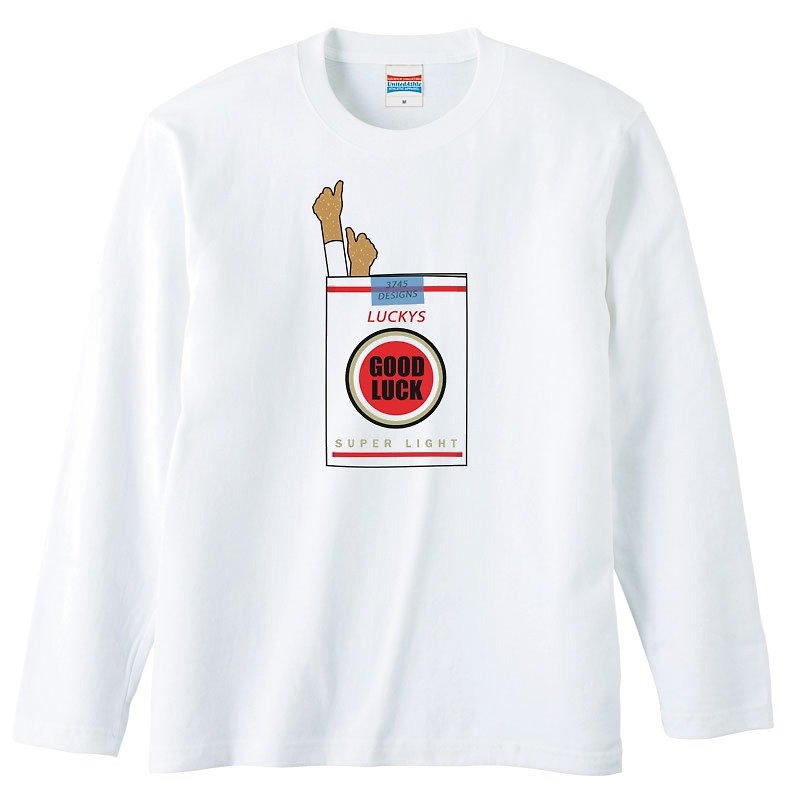 ロングスリーブTシャツ / Good Luck (soft) - 男装上衣/T 恤 - 棉．麻 白色