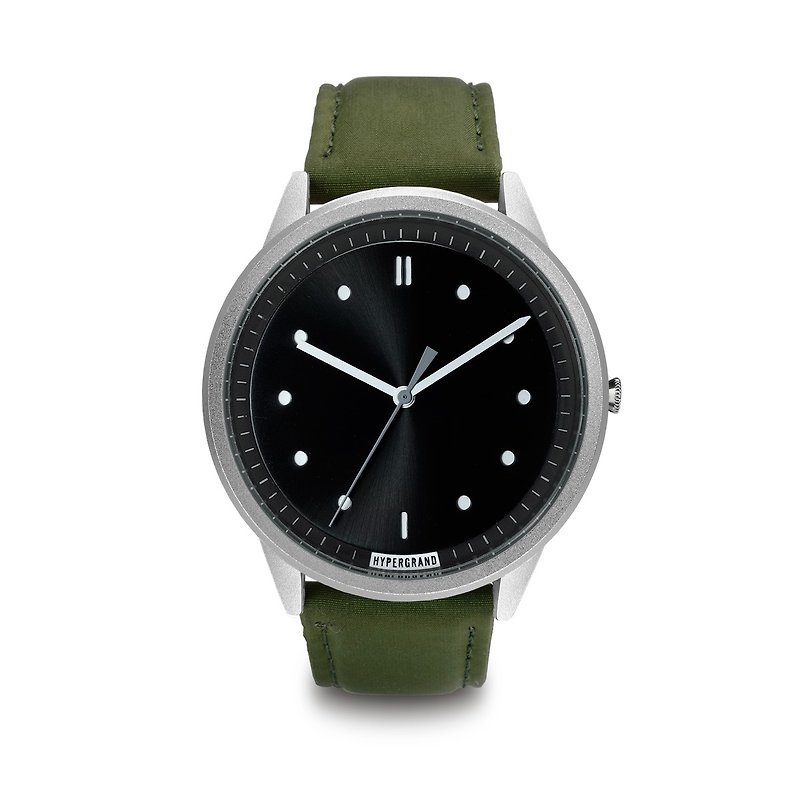 HYPERGRAND - 02基本款系列 - 银黑表盘x绿色飞行员 手表 - 男表/中性表 - 其他材质 绿色