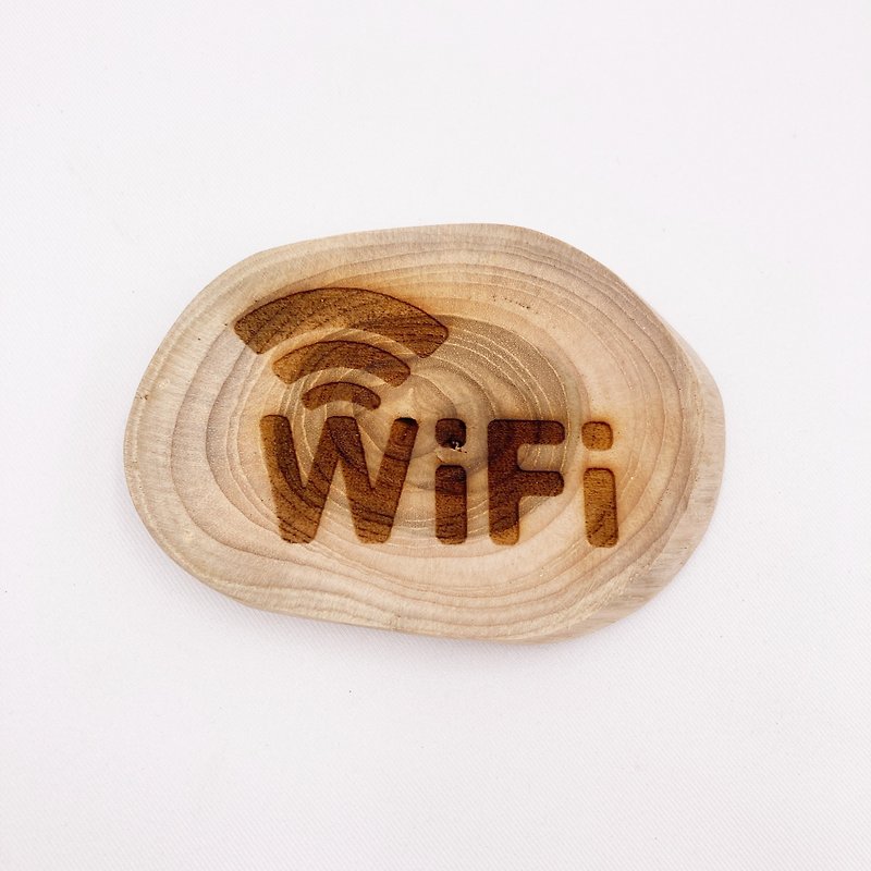 柚木材质厕所标示牌　WiFi标示牌 无限网络标示牌 Wi-Fi标示 - 墙贴/壁贴 - 木头 咖啡色