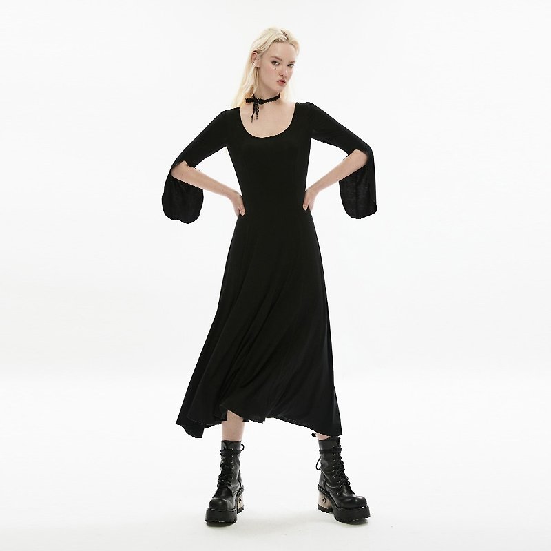 中世纪凯尔特女巫连身裙 / 即将绝版 - 洋装/连衣裙 - 其他材质 黑色