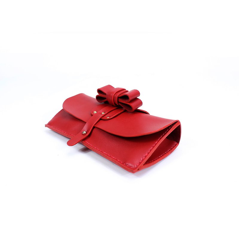 Zemoneni 手作 红色 肩背手拿包 手机包 Tokyo Collection - 手拿包 - 真皮 红色