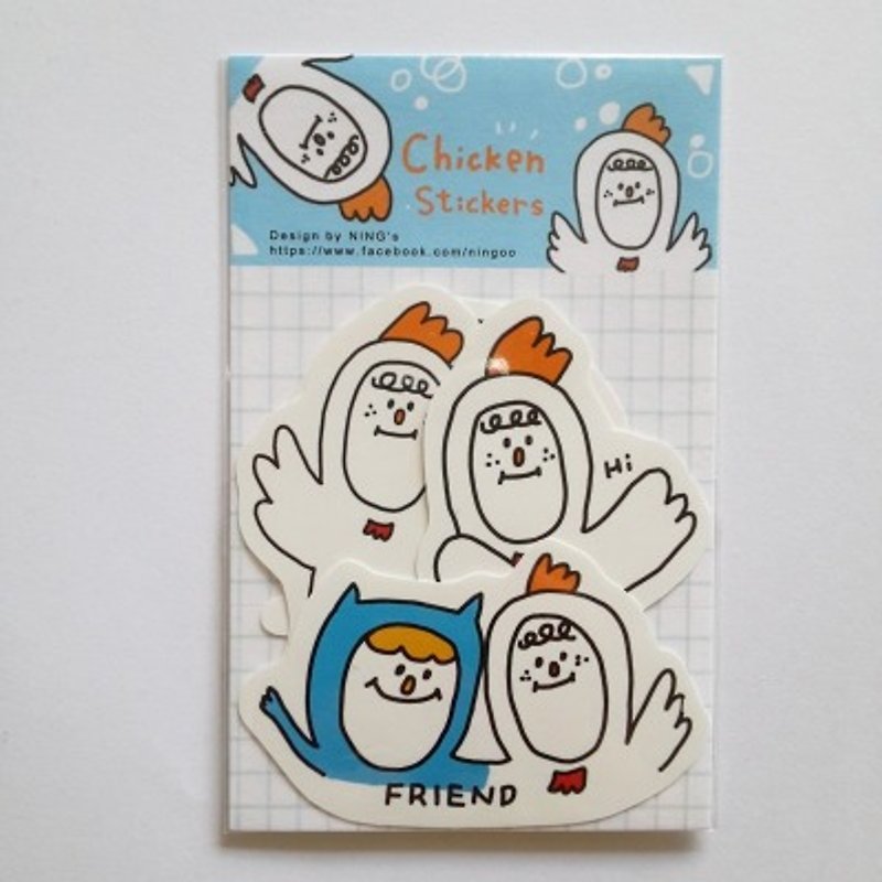 贴纸-Chicken stickers(五入) - 贴纸 - 纸 