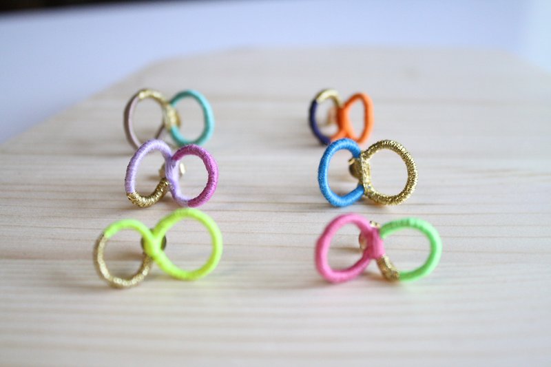 バタフライ　片耳ピアス     For colorful earrings for one ear - 耳环/耳夹 - 其他金属 黄色