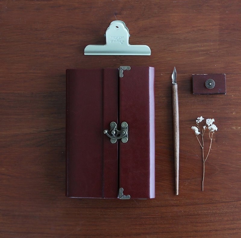 A6 handmade high-end PU leather Note book/Gift Wrapping Free/Red - 笔记本/手帐 - 真皮 红色