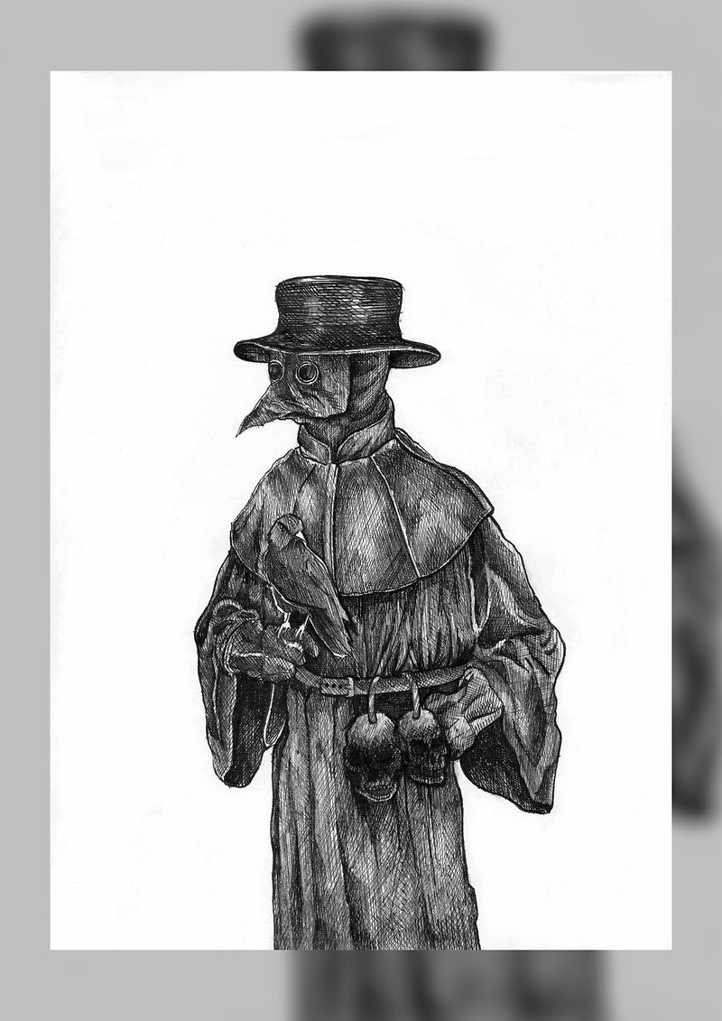 【 Plague Doctor 】- Giclee Print, Wall Art, Hanging Paintings, Wall Decoration