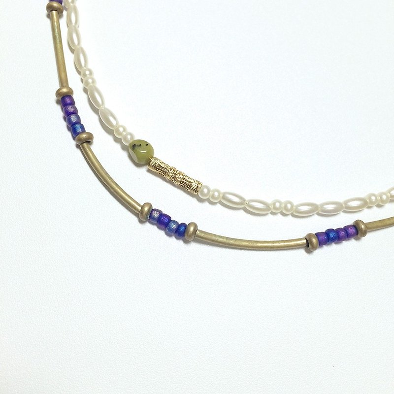 Violet * 日本蓝紫双色雾珠链 - 手链/手环 - 其他材质 蓝色