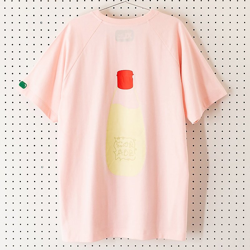 蛋黃醬粉色短袖T恤 Mayonnaise 中性款情侶款 日式趣味潮人 - 中性连帽卫衣/T 恤 - 棉．麻 粉红色
