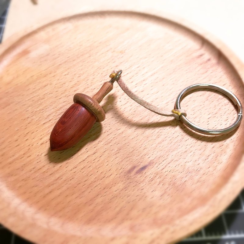 长长橡实(壳斗科)・木麂皮钥匙圈 - 钥匙链/钥匙包 - 木头 咖啡色