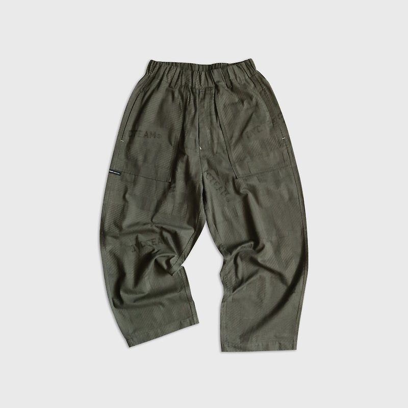 DYCTEAM - LOGO jacquard loose trousers (green) - 男士长裤 - 棉．麻 绿色