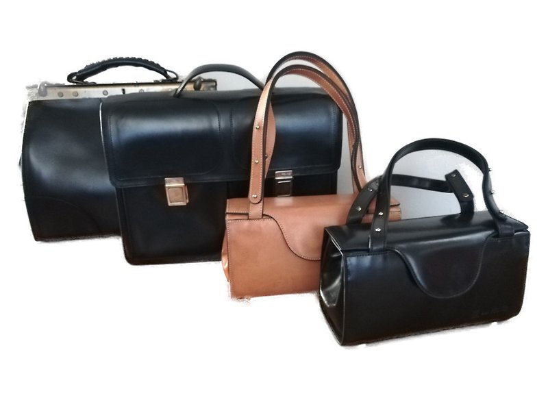 Old western bag and leather briefcase Buy-2-get-1-free bundle offer - 手提包/手提袋 - 真皮 黑色