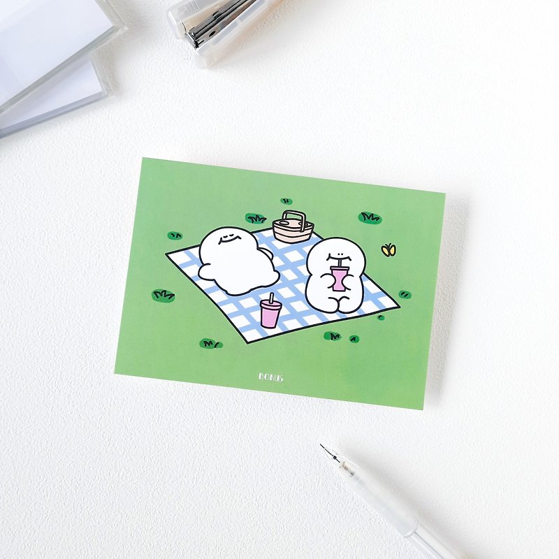 H仔明信片 - 野餐 - 卡片/明信片 - 纸 绿色