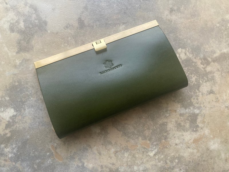 栃木レザーの大容量長財布 - 皮夹/钱包 - 真皮 绿色