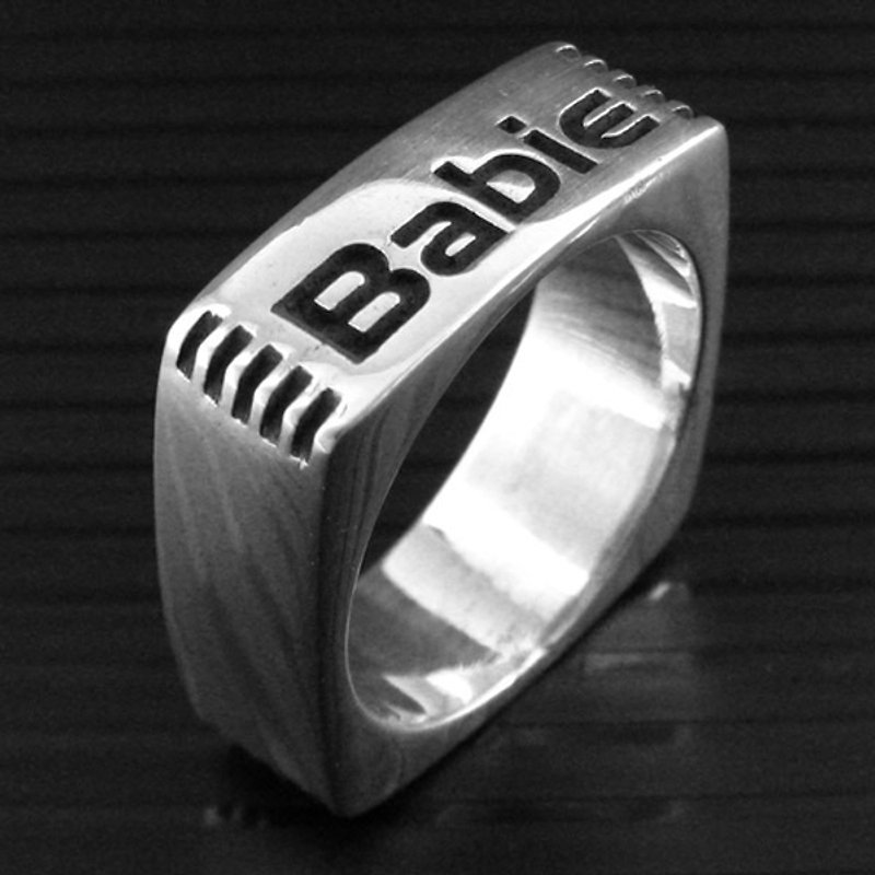 定制化.925纯银首饰 RP00002A-多边形戒指(方形戒指) - 戒指 - 其他金属 