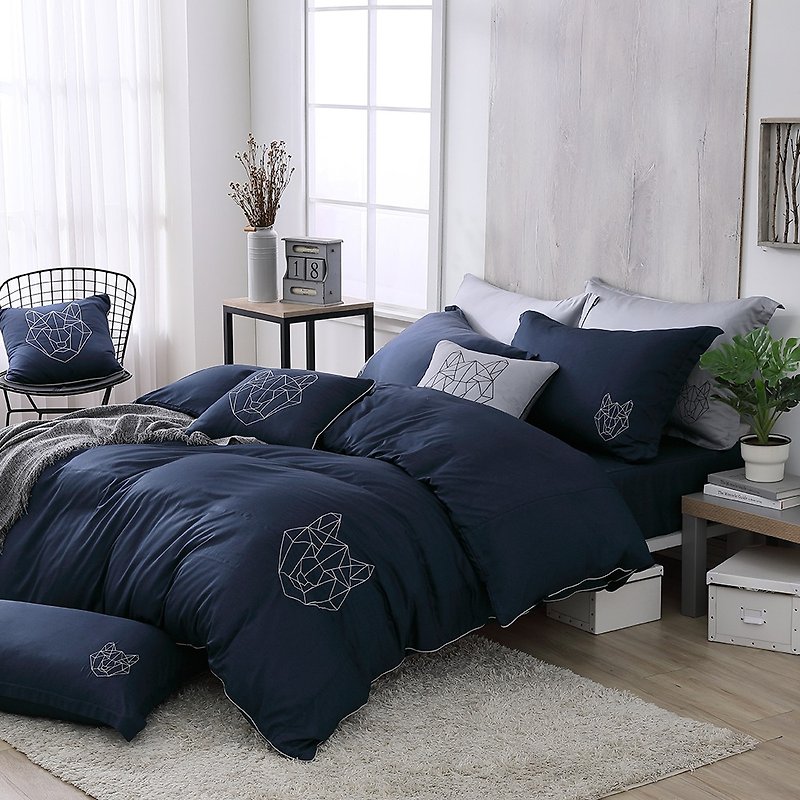 OL5060 Ray 深蓝/莫代尔棉/床包两用被套组/台湾制 - 寝具 - 其他材质 蓝色