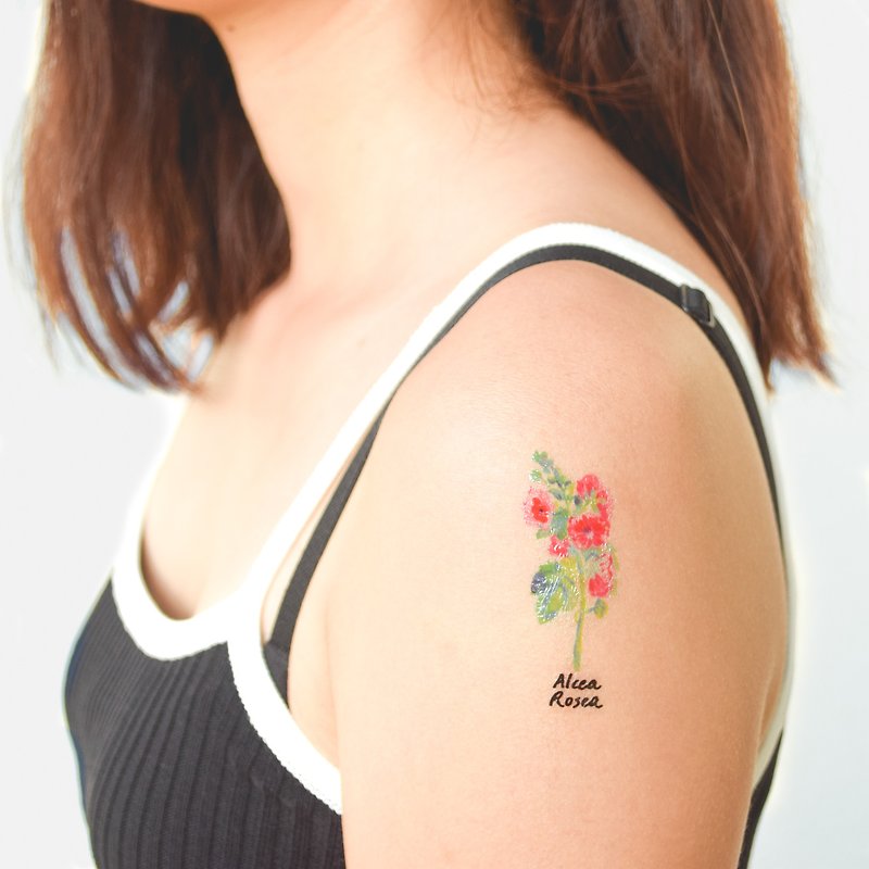 忍冬花 一套五款 刺青 纹身贴纸 植物 - 纹身贴 - 纸 红色