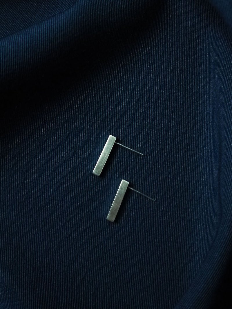 单纯的长方体 - 925纯银耳环 - 耳环/耳夹 - 其他金属 银色
