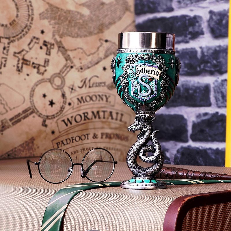 【哈利波特】史莱哲林院徽(Slytherin) - 不锈钢王室风格高脚杯 - 咖啡杯/马克杯 - 不锈钢 绿色
