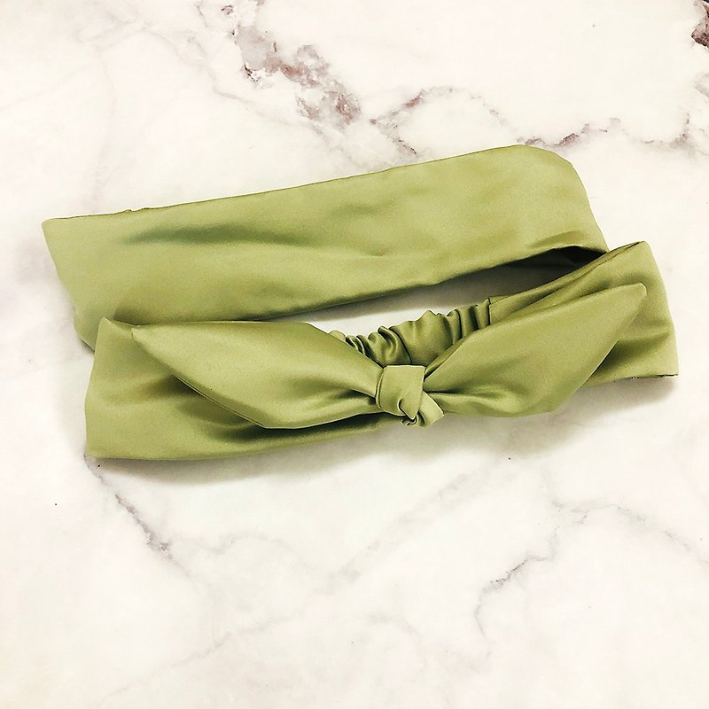 浅绿色 宽版发箍 蝴蝶结发箍 新娘发带 - 发饰 - 聚酯纤维 绿色