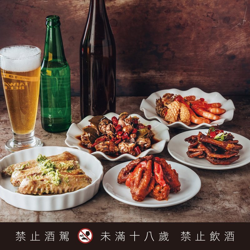 六福客栈 | 老师傅功夫下酒菜５入组 - 熟食小吃 - 新鲜食材 多色