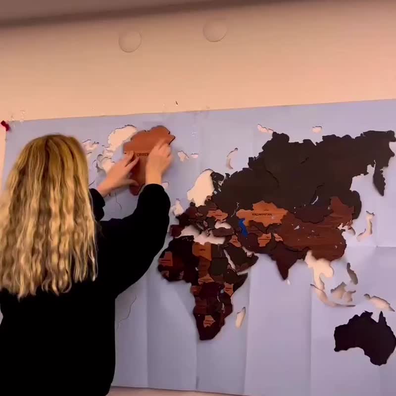 泰拉详细世界地图 - 墙贴/壁贴 - 木头 