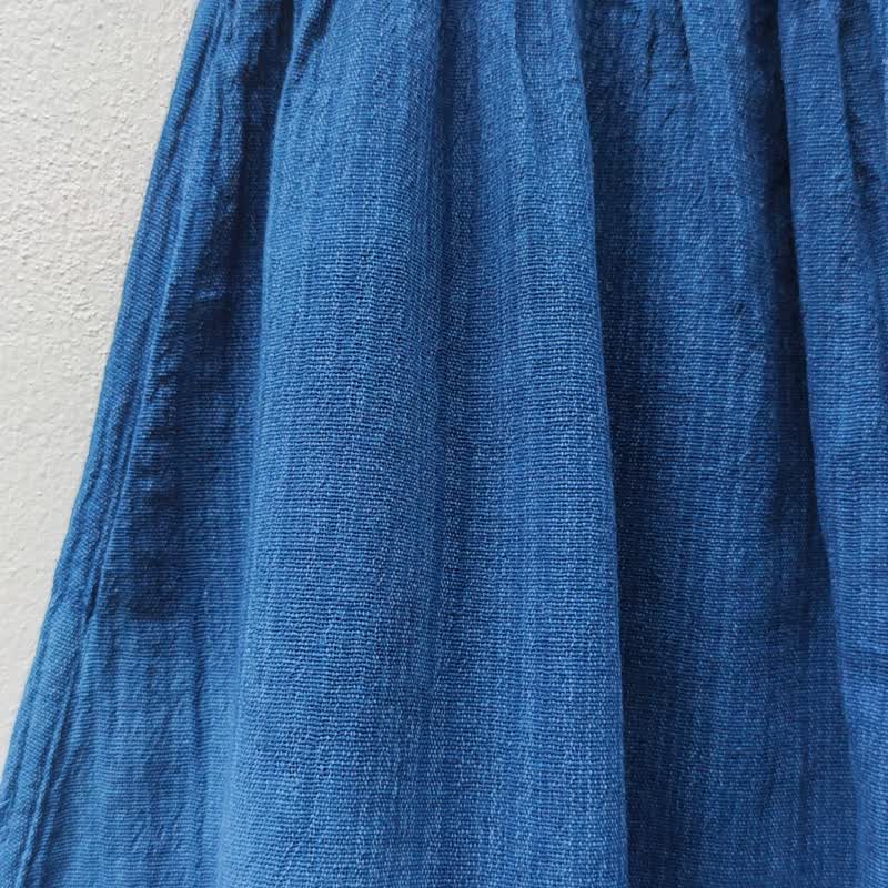 Halem Blue 长裙长裤 靛蓝上衣 - 裙子 - 棉．麻 蓝色