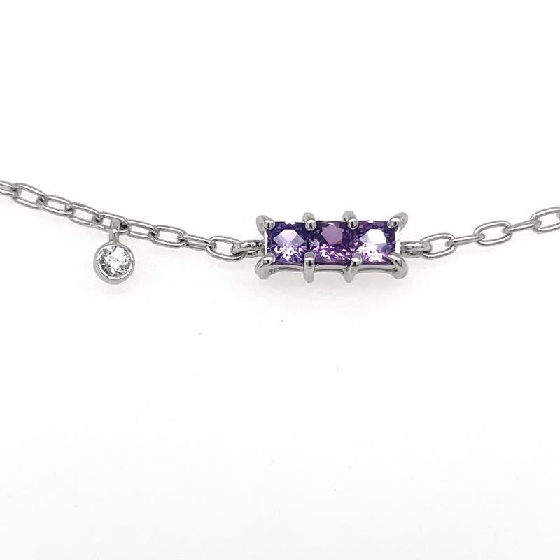 紫蓝宝钻石手链 - 手链/手环 - 宝石 