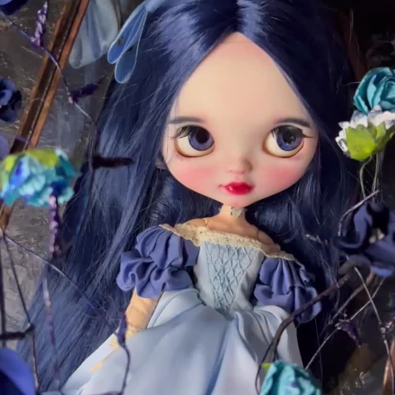 Blythe 订制雕塑娃娃，Blythe 白雪公主蓝色娃娃 - 玩偶/公仔 - 其他材质 蓝色