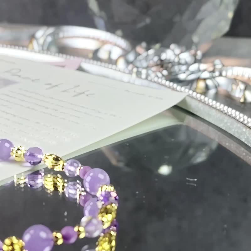 紫凝晶漾 | 紫云母 紫水晶 | 纯净的光芒 | 女士水晶手链 - 手链/手环 - 水晶 紫色