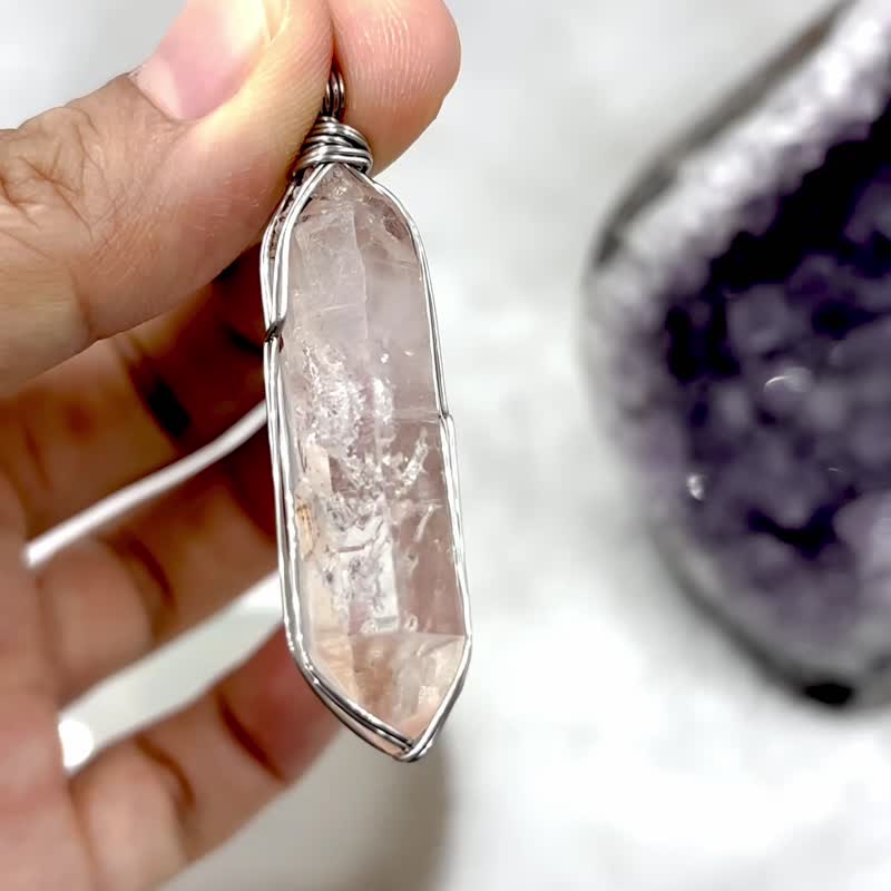 天然骸骨水晶 颈链 Natural Skeletal Quartz Necklace - 颈链 - 水晶 透明