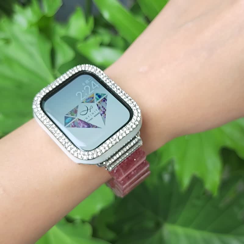 顶级 草莓晶 红运当头 Apple Watch 智慧手表 Android 宝石 表带 - 表带 - 宝石 红色